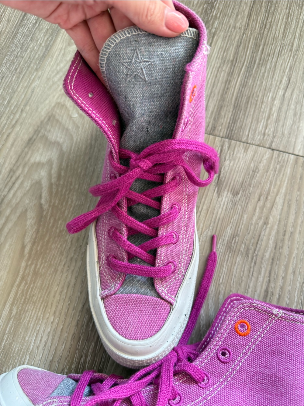 Converse Magenta High-Top Canvas Sneakers - Picture 5 of 6